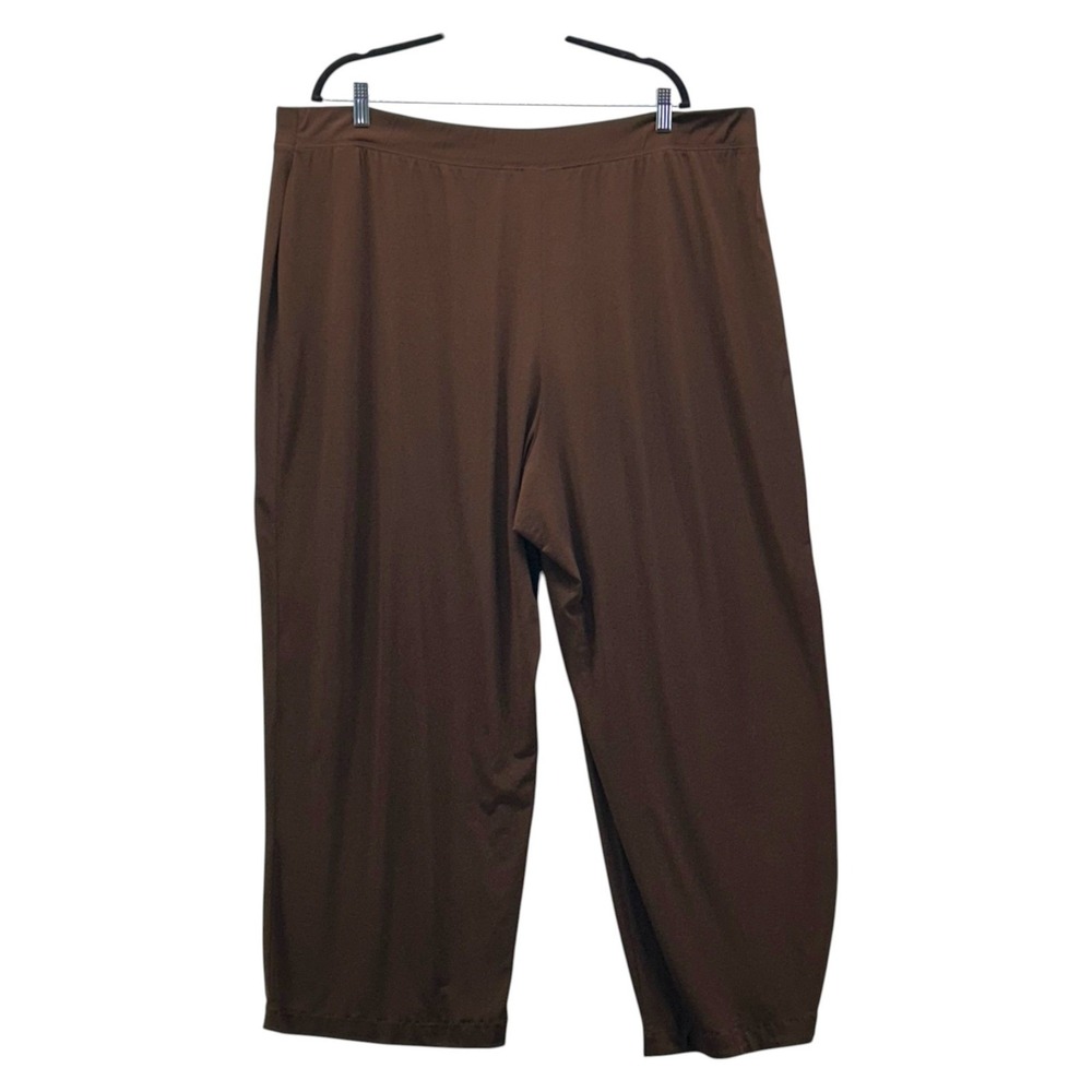 Susan Graver Liquid Knit Pants Size 2X Chocolate Brown‎